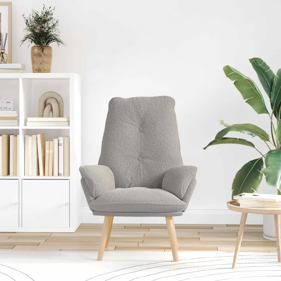 fauteuil Gris clair 69 x 74 x 93 cm Tissu Sherpa