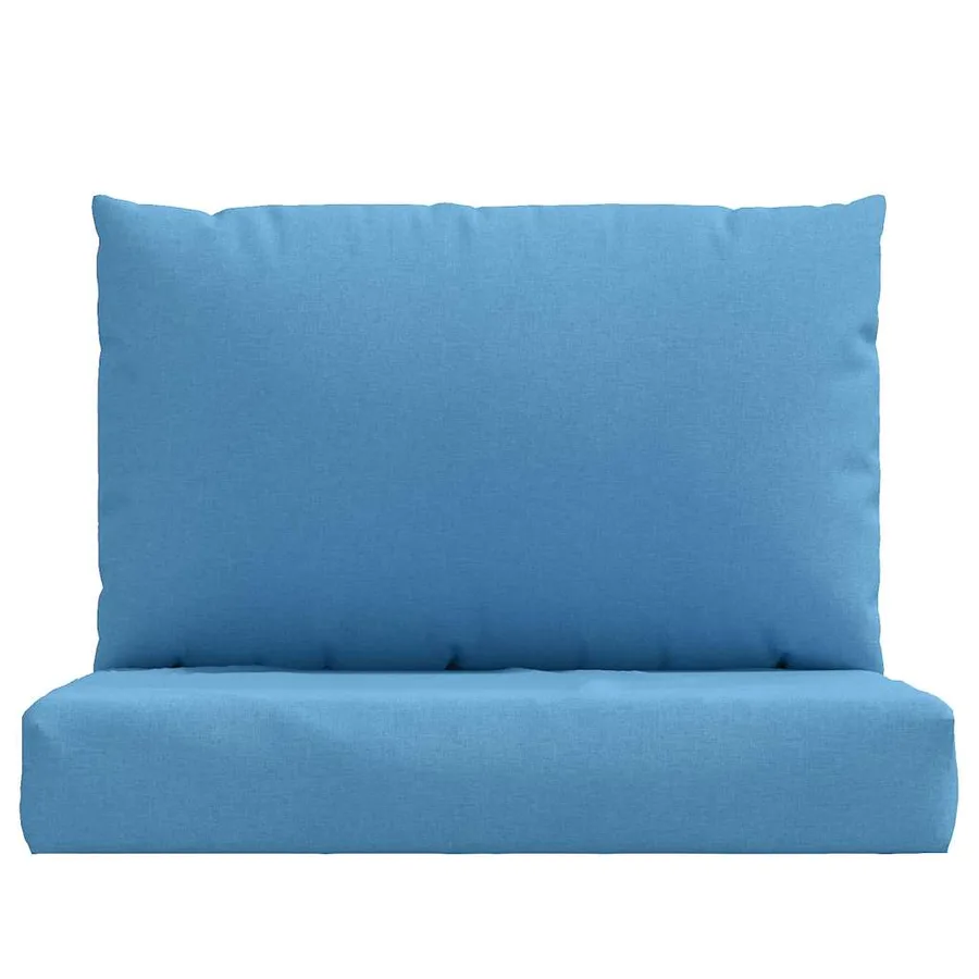 Coussins de palette lot de 2 bleu mélangé tissu - 4