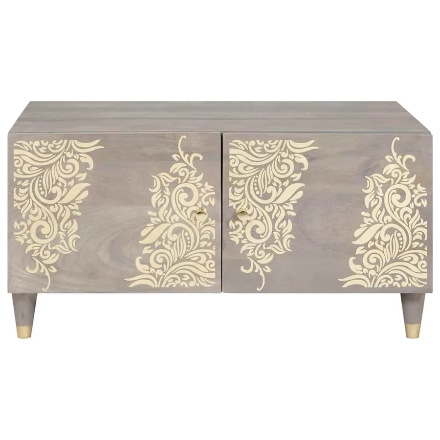 Table basse Gris 80 x 50 x 40 cm Bois de mangue massif - 3