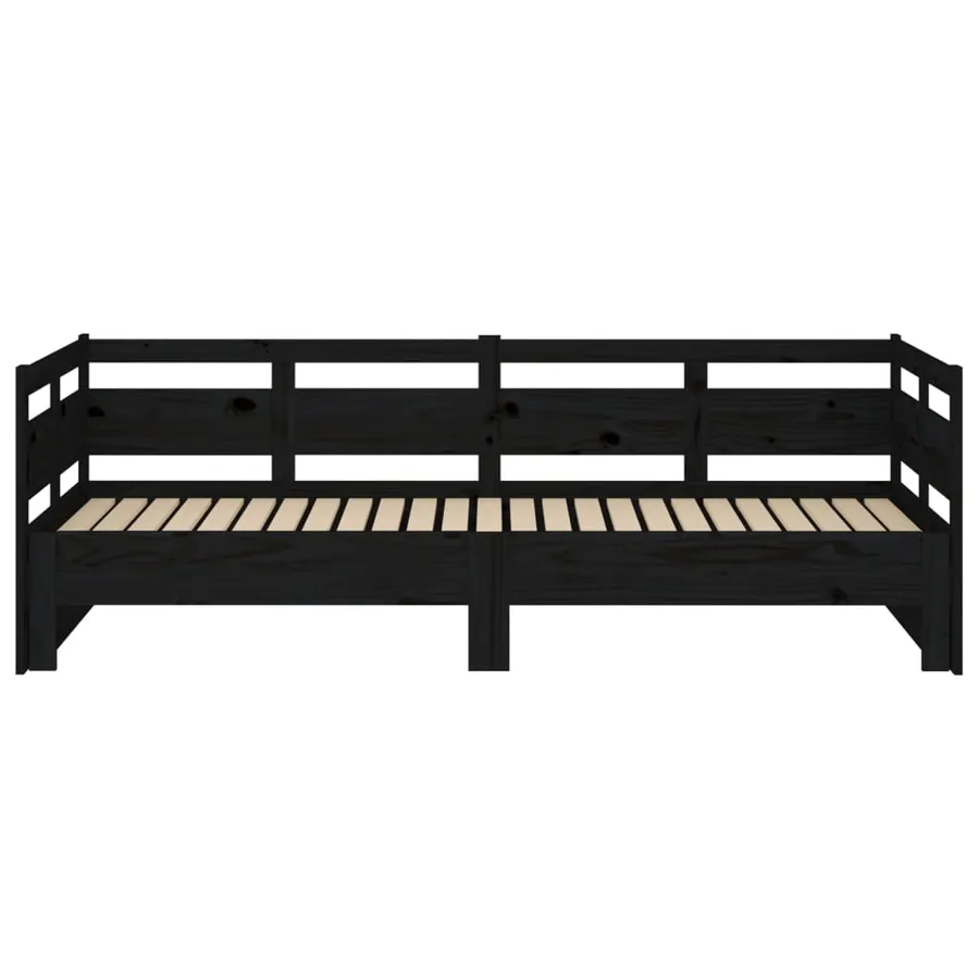 Lit coulissant sans matelas noir 2x(90x190) cm - 7
