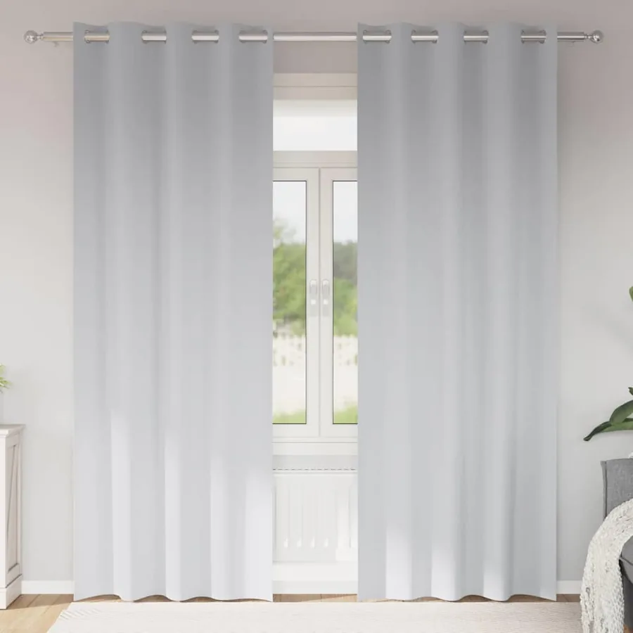 Rideaux occultants avec anneaux 2 pcs Gris pâle 245 x 140 cm