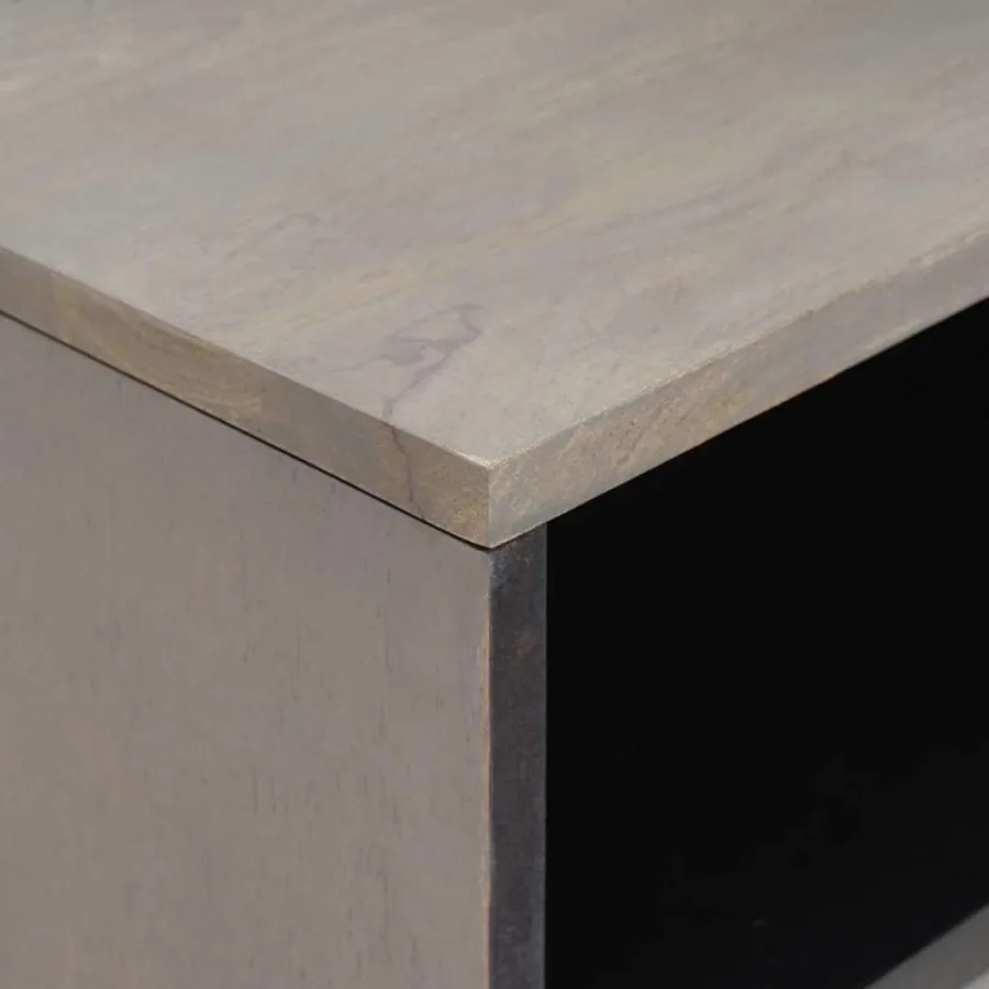 Cabinet de chevet Gris 50 x 33 x 62 cm Bois de mangue massif - 6