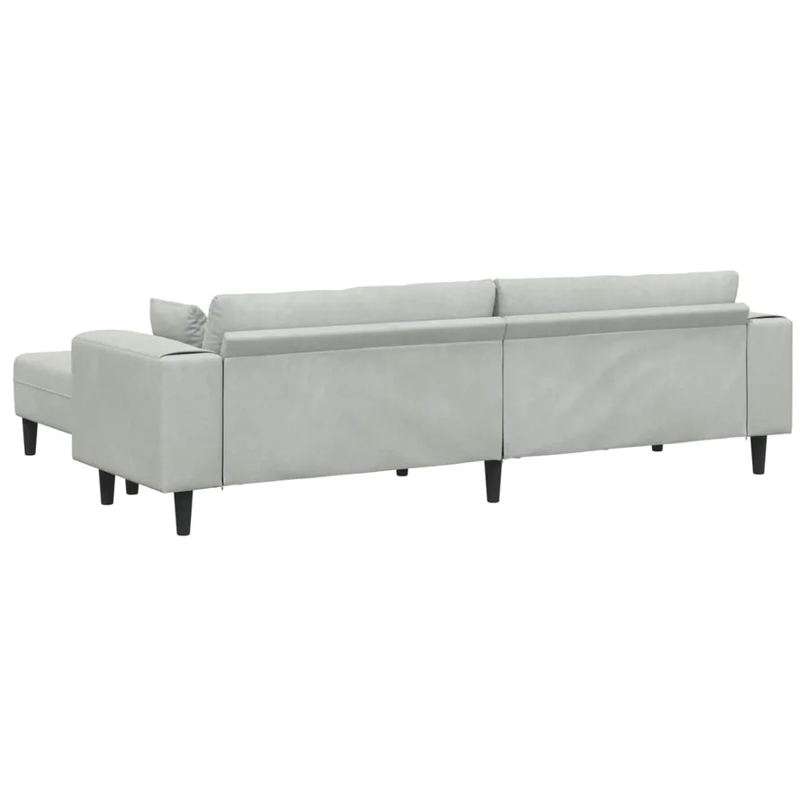 Canapé 3 pcs Gris clair 250 x 188 x 76 cm Velours - 6