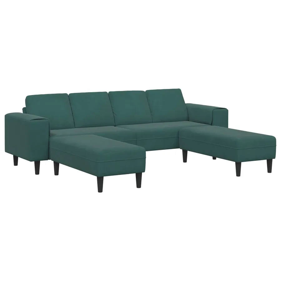 Canapé de salon 3 pcs Vert foncé 250 x 188 x 76 cm - 2