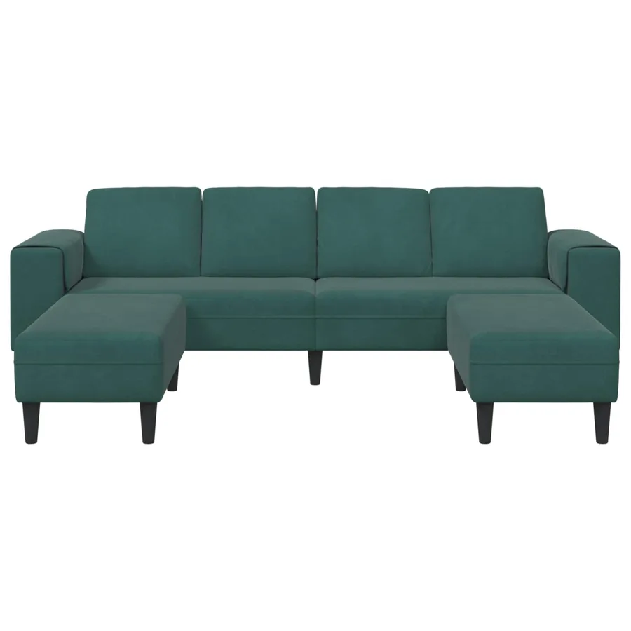 Canapé de salon 3 pcs Vert foncé 250 x 188 x 76 cm - 4