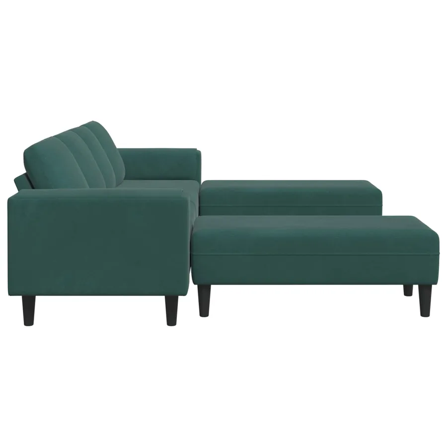 Canapé de salon 3 pcs Vert foncé 250 x 188 x 76 cm - 5