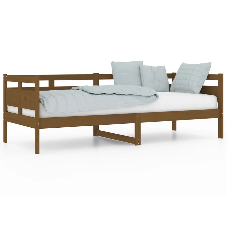 Lit de jour sans matelas marron miel bois pin massif 80x200 cm - 2