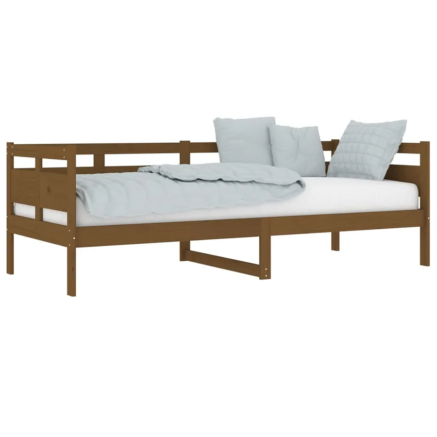 Lit de jour sans matelas marron miel bois pin massif 80x200 cm - 3