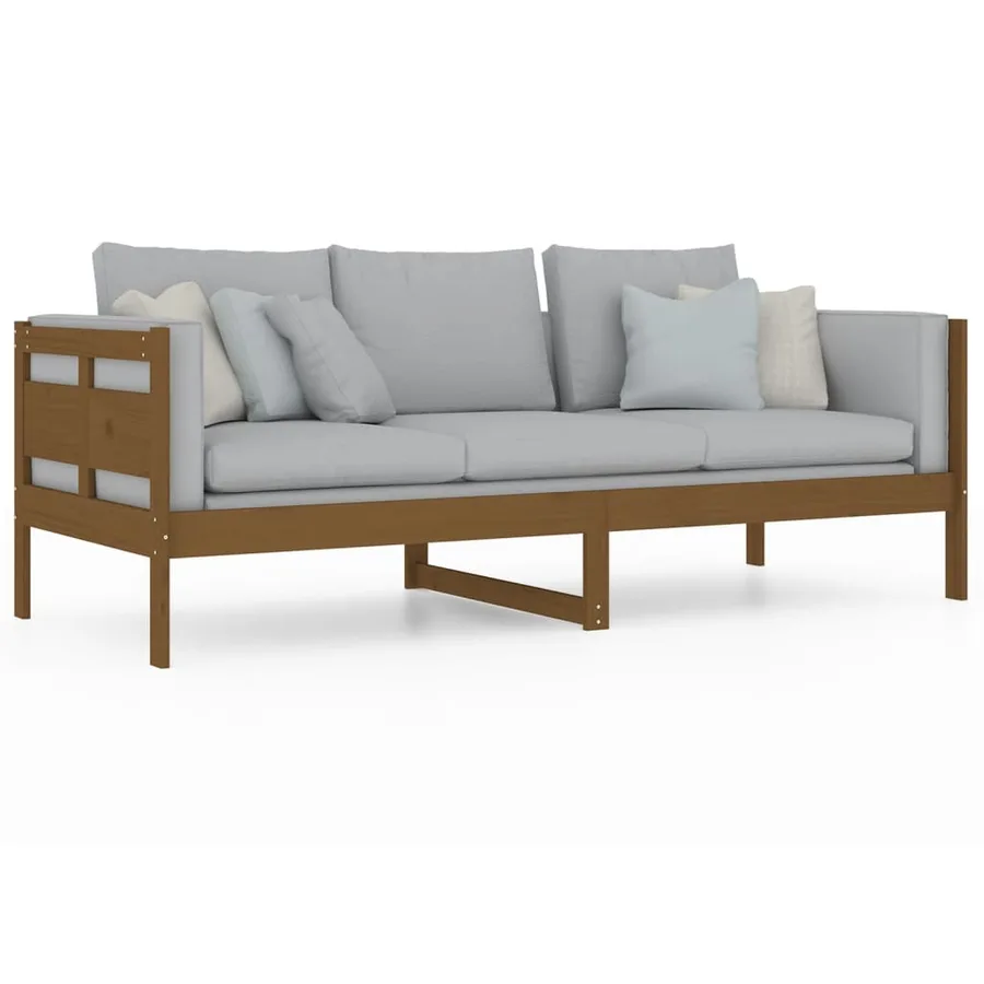 Lit de jour sans matelas marron miel bois pin massif 80x200 cm - 7