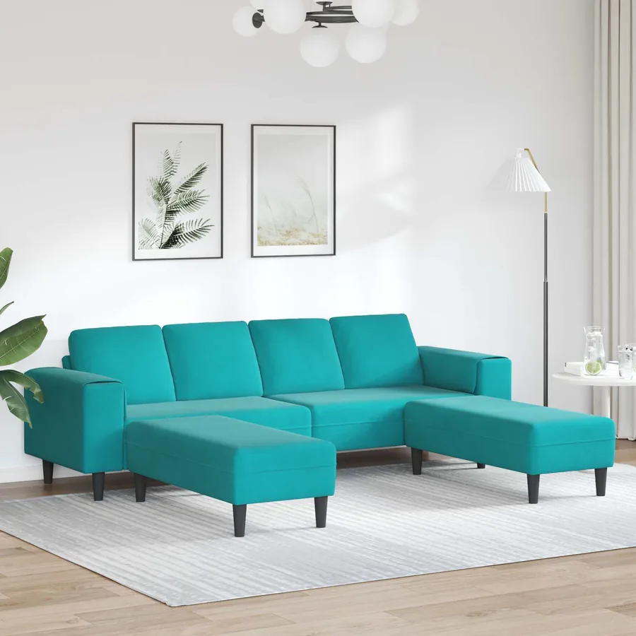 Canapé de salon 3 pcs Turquoise 250 x 188 x 76 cm