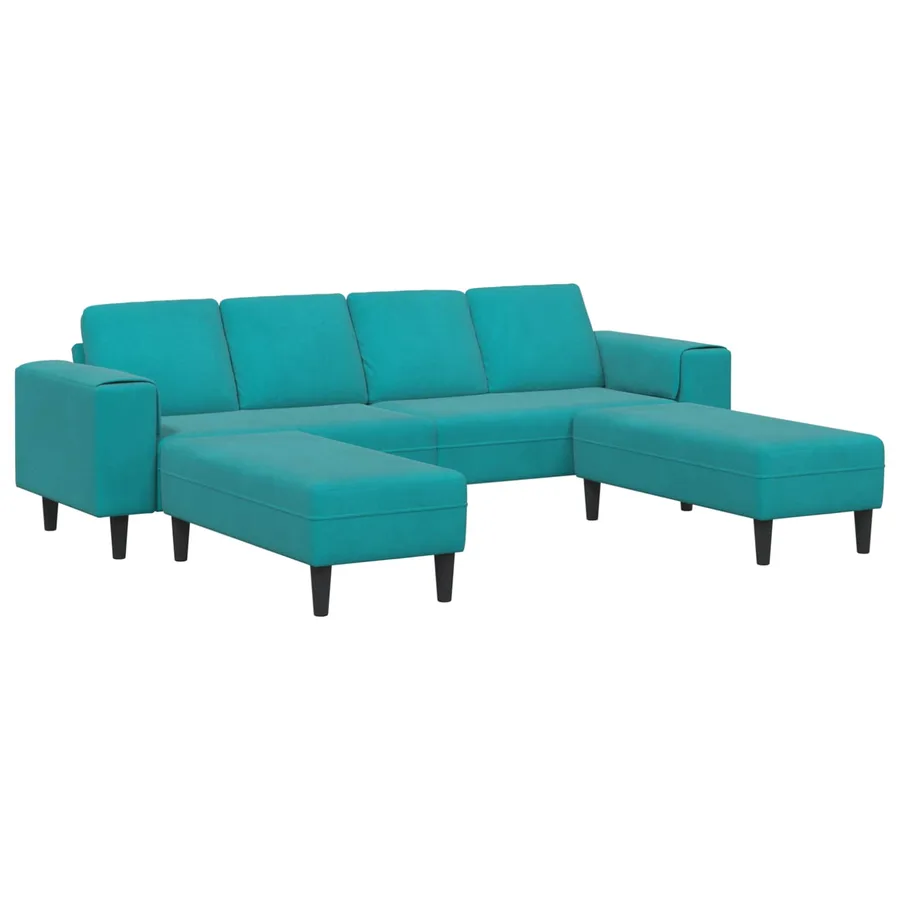 Canapé de salon 3 pcs Turquoise 250 x 188 x 76 cm - 2