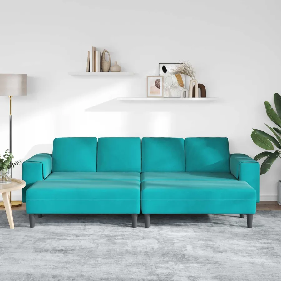 Canapé de salon 3 pcs Turquoise 250 x 188 x 76 cm - 3