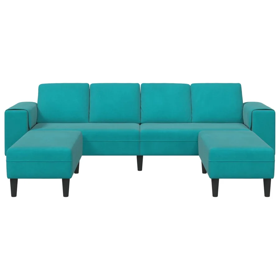 Canapé de salon 3 pcs Turquoise 250 x 188 x 76 cm - 4