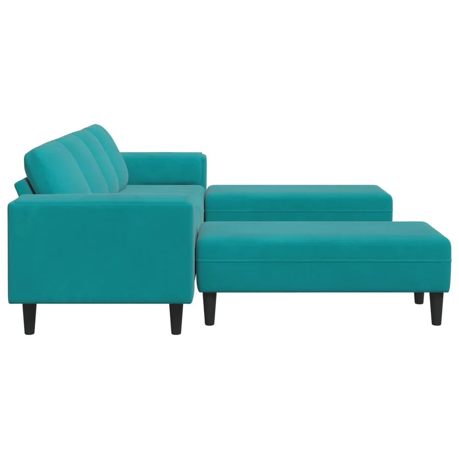 Canapé de salon 3 pcs Turquoise 250 x 188 x 76 cm - 5