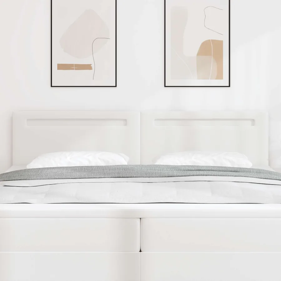 Tête de lit LED Blanc 200 cm Cuir synthétique