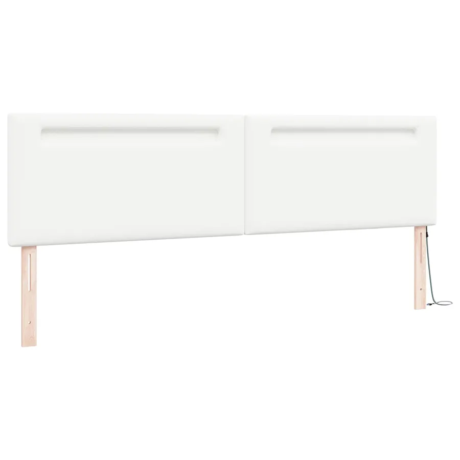 Tête de lit LED Blanc 200 cm Cuir synthétique - 4