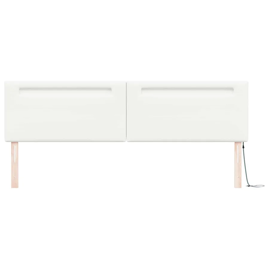 Tête de lit LED Blanc 200 cm Cuir synthétique - 5