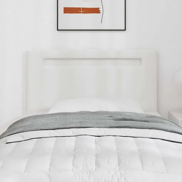 Tête de lit LED Blanc 100 cm Cuir synthétique