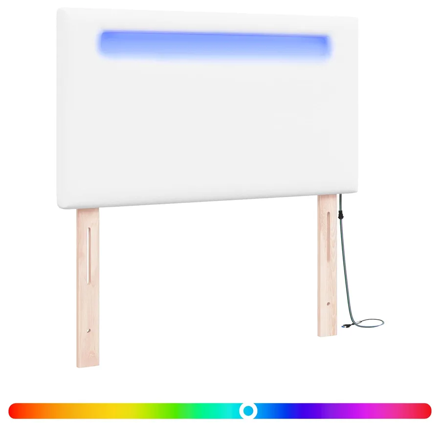 Tête de lit LED Blanc 100 cm Cuir synthétique - 2