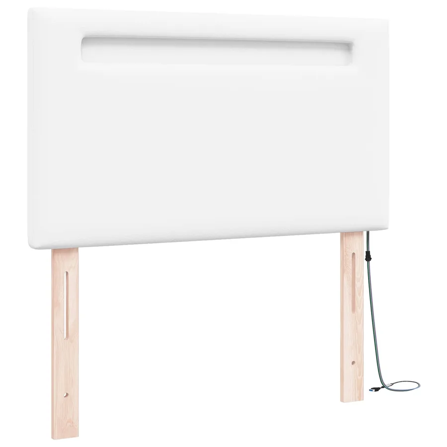 Tête de lit LED Blanc 100 cm Cuir synthétique - 4
