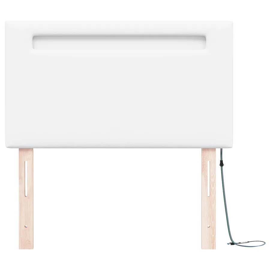 Tête de lit LED Blanc 100 cm Cuir synthétique - 5