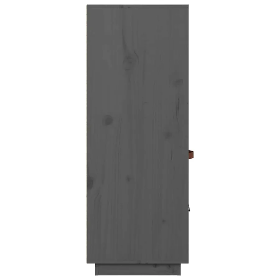 Buffet haut Gris 67x40x108,5 cm Bois massif de pin - 8