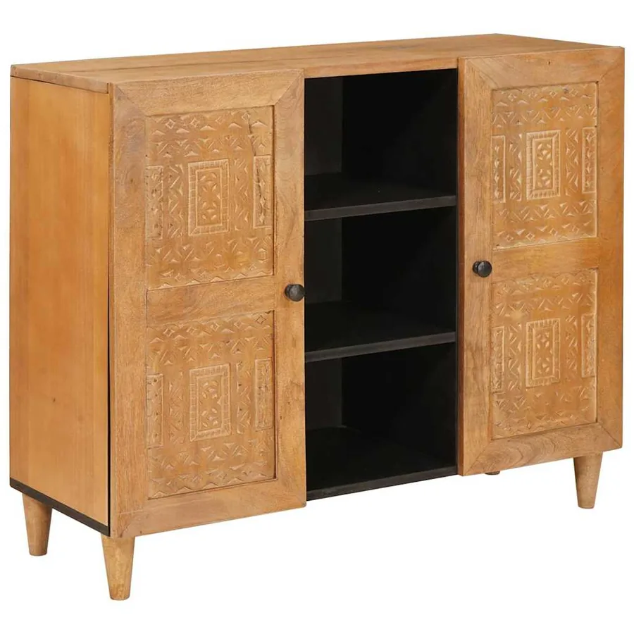 Buffet 90 x 33 x 75 cm Bois de mangue massif