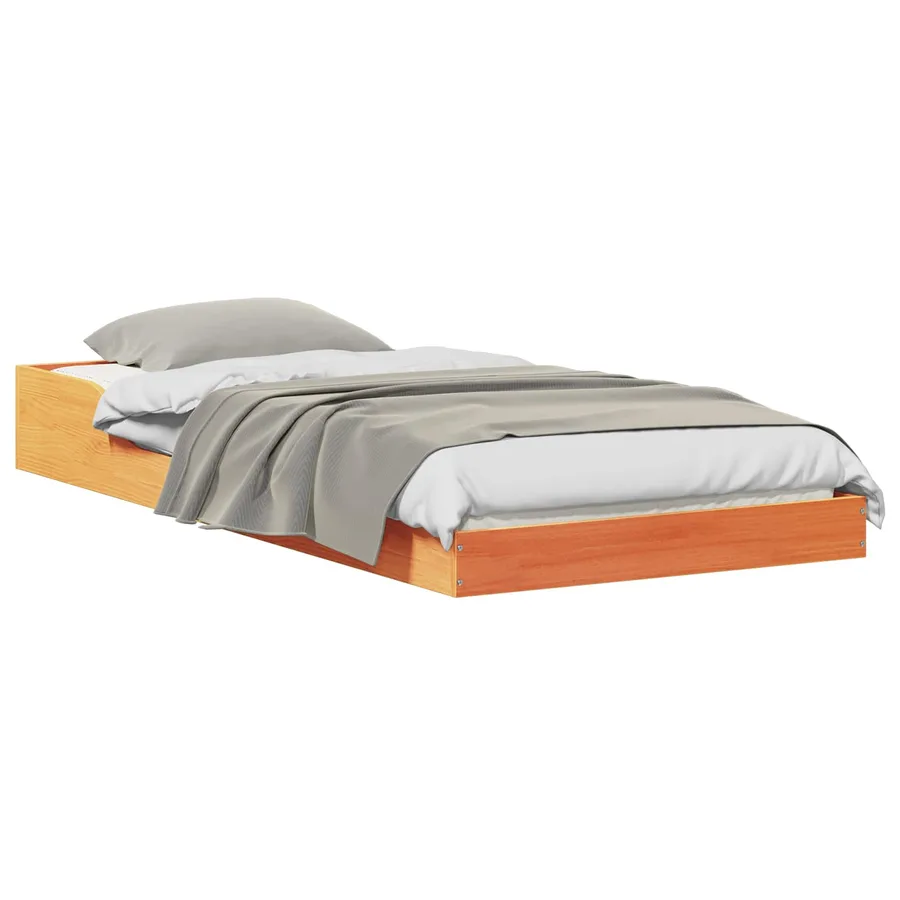 Cadre de lit Brun cire 75 x 190 cm Pin massif - 2