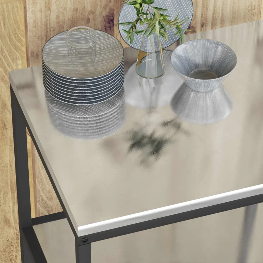 Rangement de cuisine HATTEM Argenté 90 x 50 x 92 cm Acier - 5