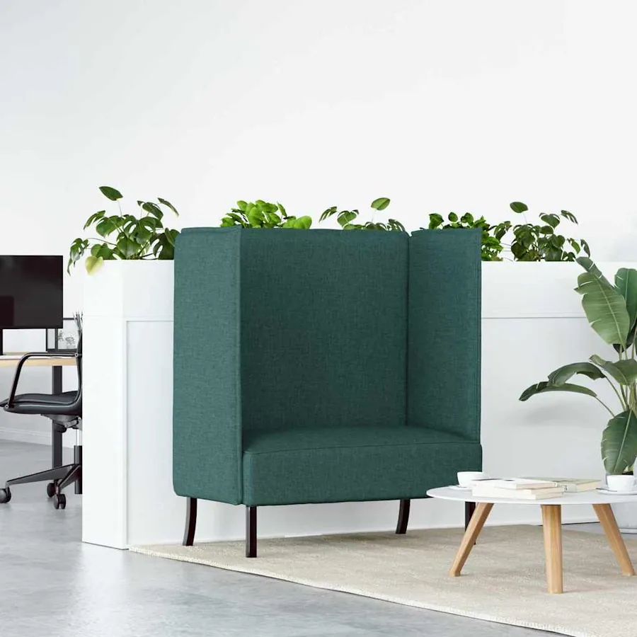 Canapé à Haut Dossier 101cm Vert foncé tissu