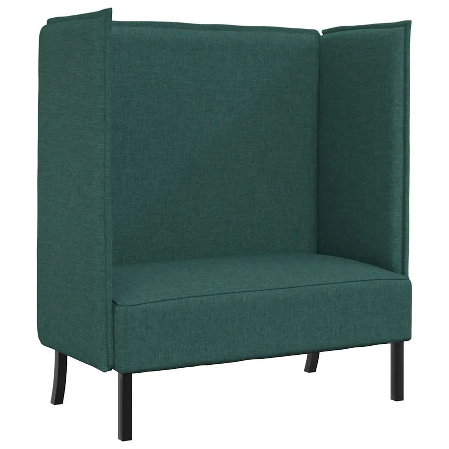 Canapé à Haut Dossier 101cm Vert foncé tissu - 2