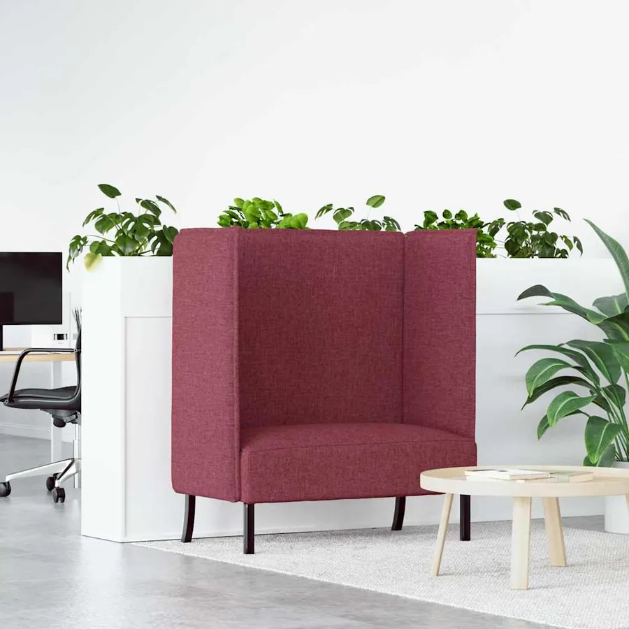 Canapé à Haut Dossier 101cm Rouge bordeaux tissu