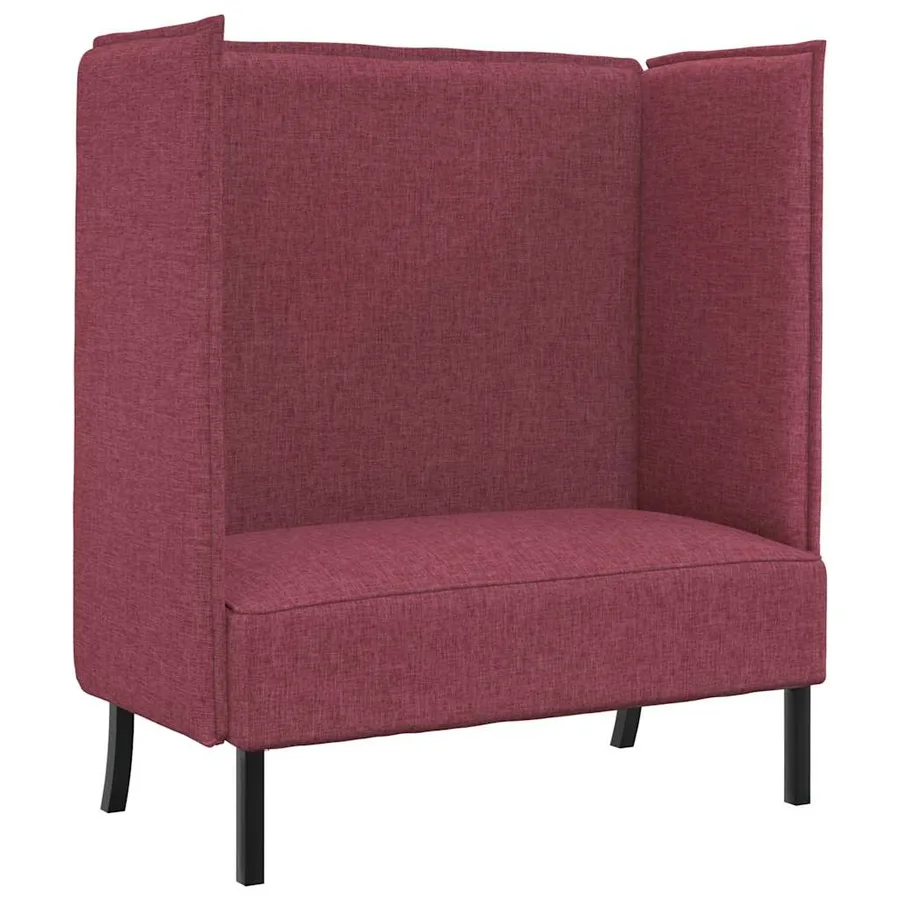Canapé à Haut Dossier 101cm Rouge bordeaux tissu - 2