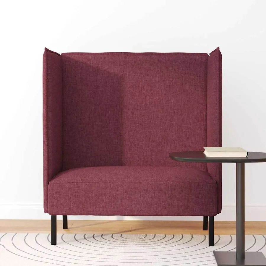 Canapé à Haut Dossier 101cm Rouge bordeaux tissu - 3