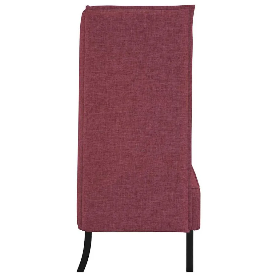 Canapé à Haut Dossier 101cm Rouge bordeaux tissu - 5