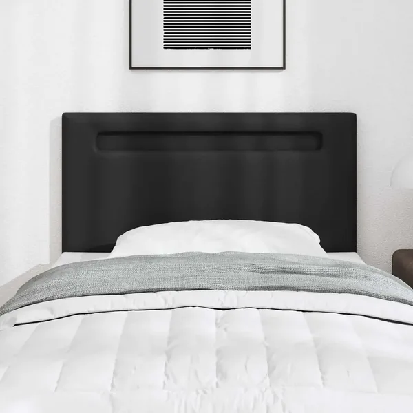 Tête de lit LED Noir 90 cm Cuir synthétique