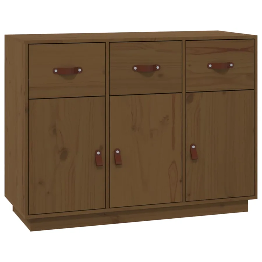 Buffet Marron miel 100x40x75 cm Bois massif de pin - 2