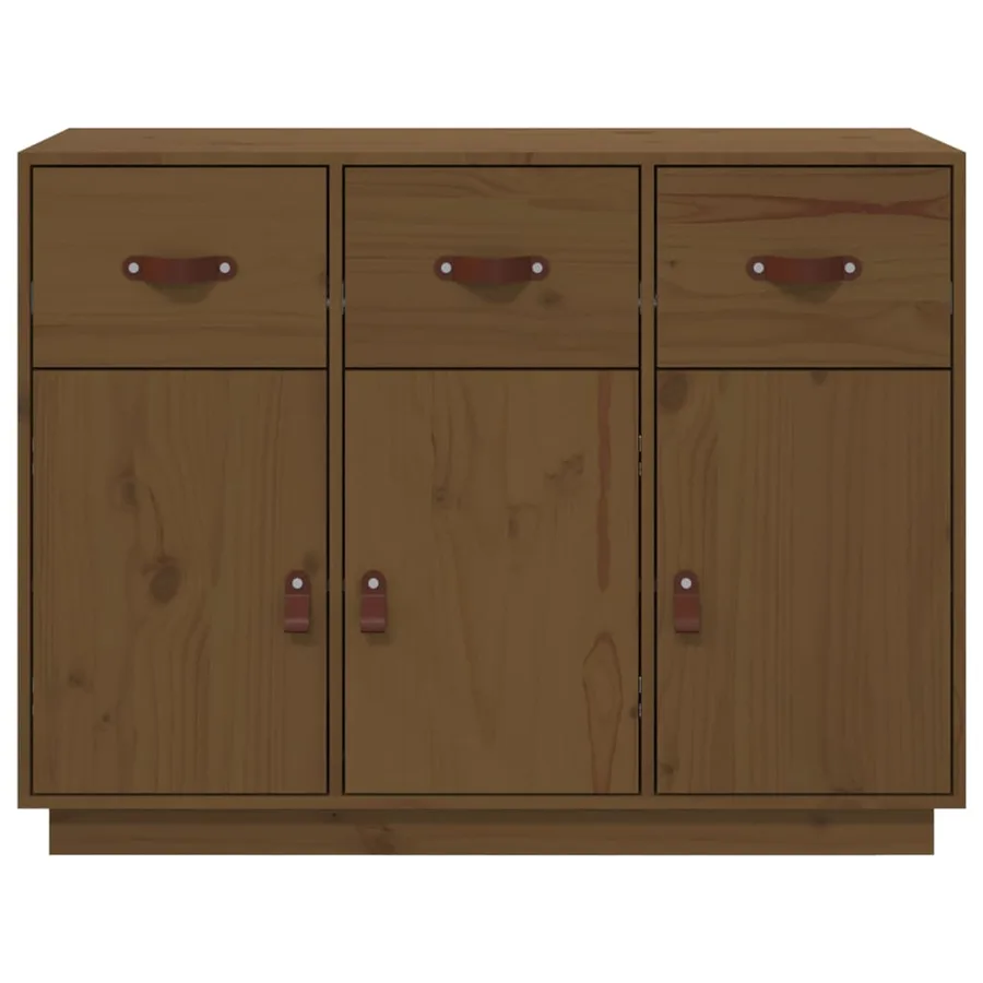 Buffet Marron miel 100x40x75 cm Bois massif de pin - 6