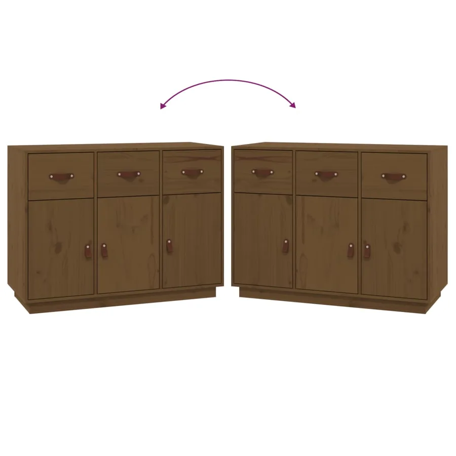 Buffet Marron miel 100x40x75 cm Bois massif de pin - 8