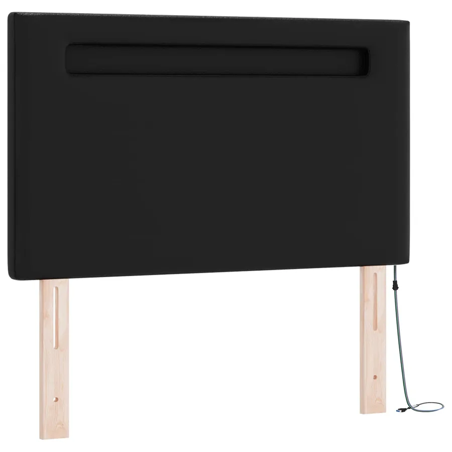 Lit à ressorts avec matelas Noir 120 x 190 cm Simili cuir - 7
