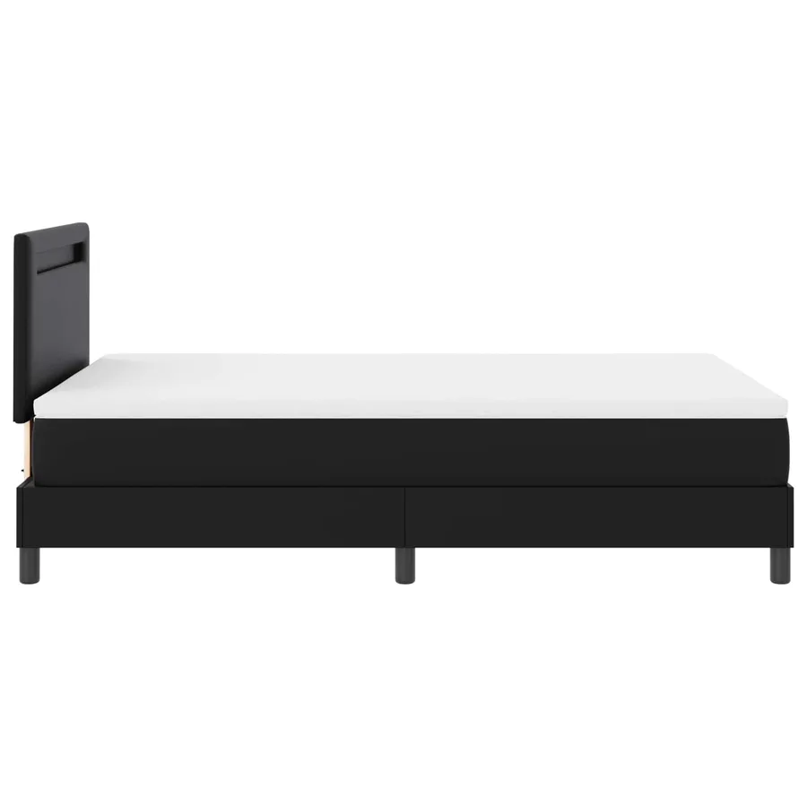 Lit à ressorts avec matelas Noir 120 x 190 cm Simili cuir - 9
