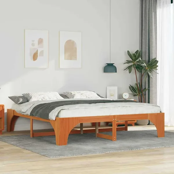 Cadre de lit Marron 180 x 200 cm Pin massif