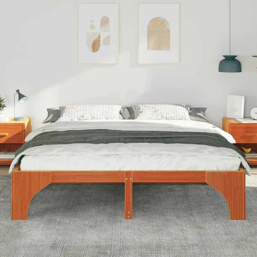 Cadre de lit Marron 180 x 200 cm Pin massif - 3