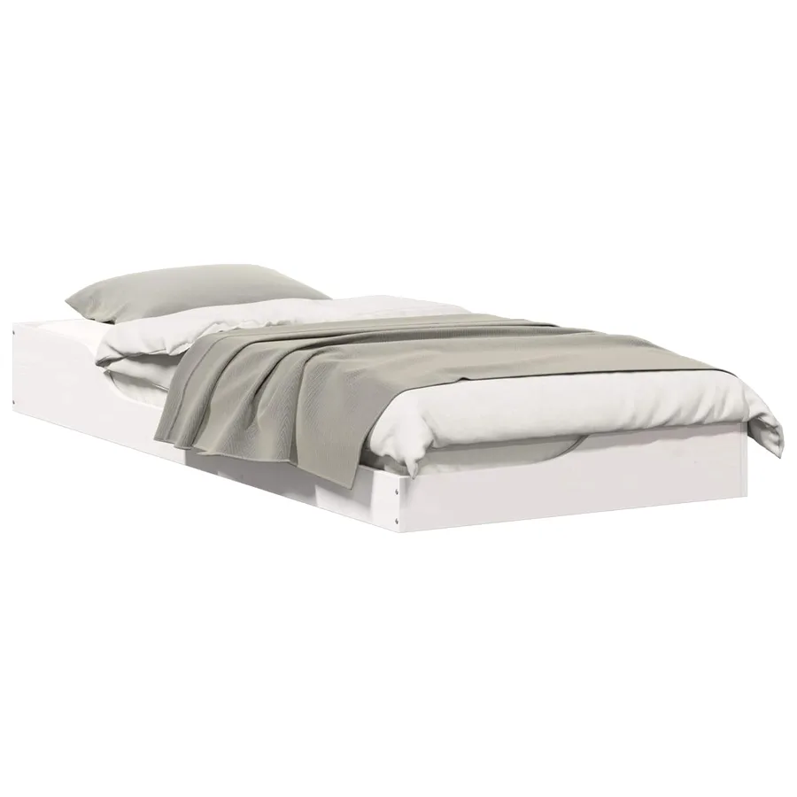 Cadre de lit Blanc 90 x 210 cm Pin massif - 2