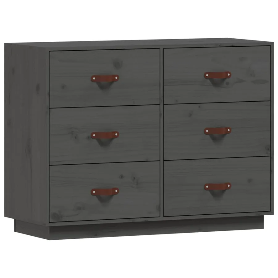 Buffet Gris 100x40x75 cm Bois massif de pin - 2