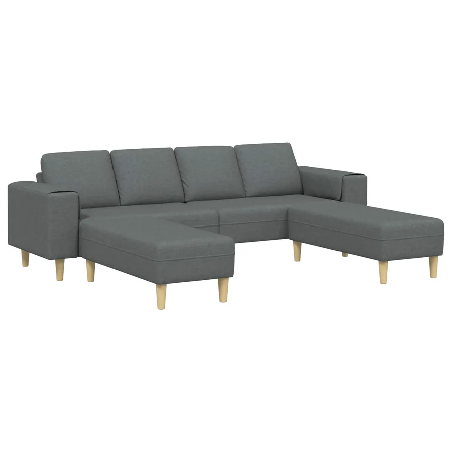 Canapé de salon 3 pcs Gris foncé Polyester - 2