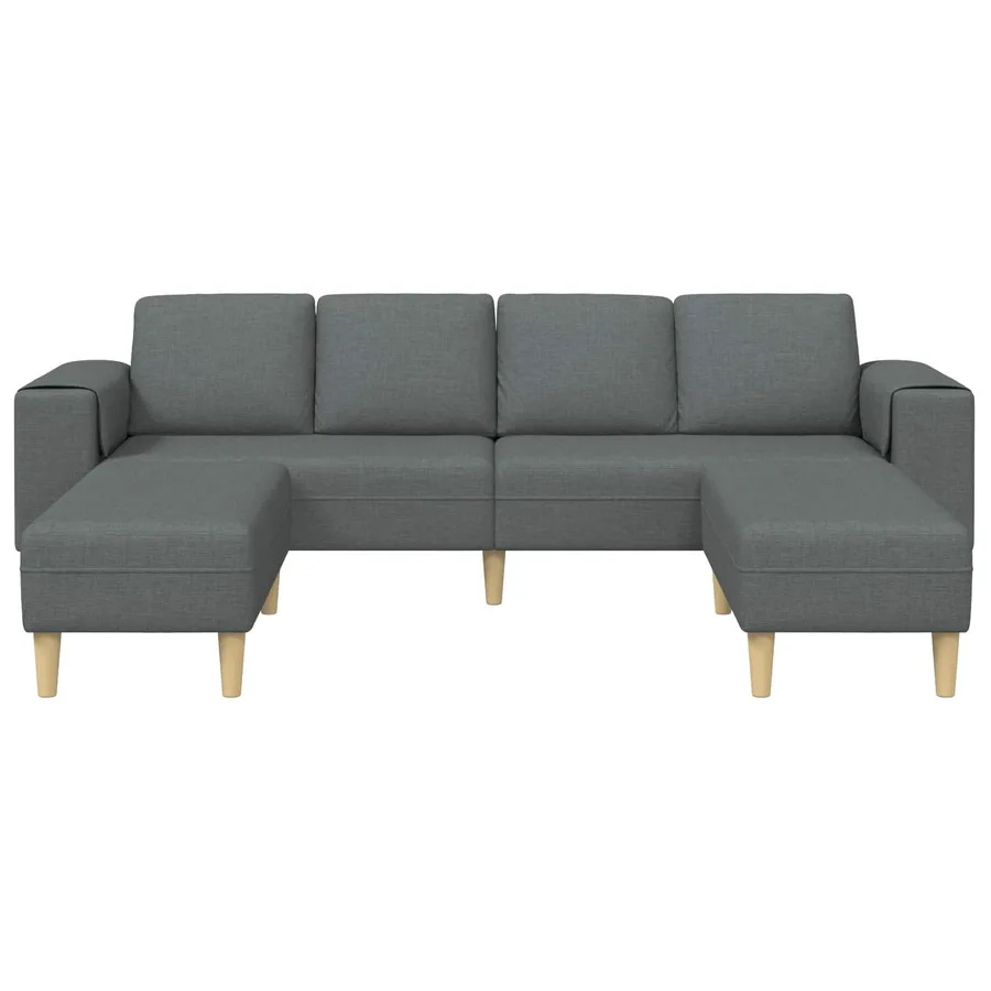Canapé de salon 3 pcs Gris foncé Polyester - 4