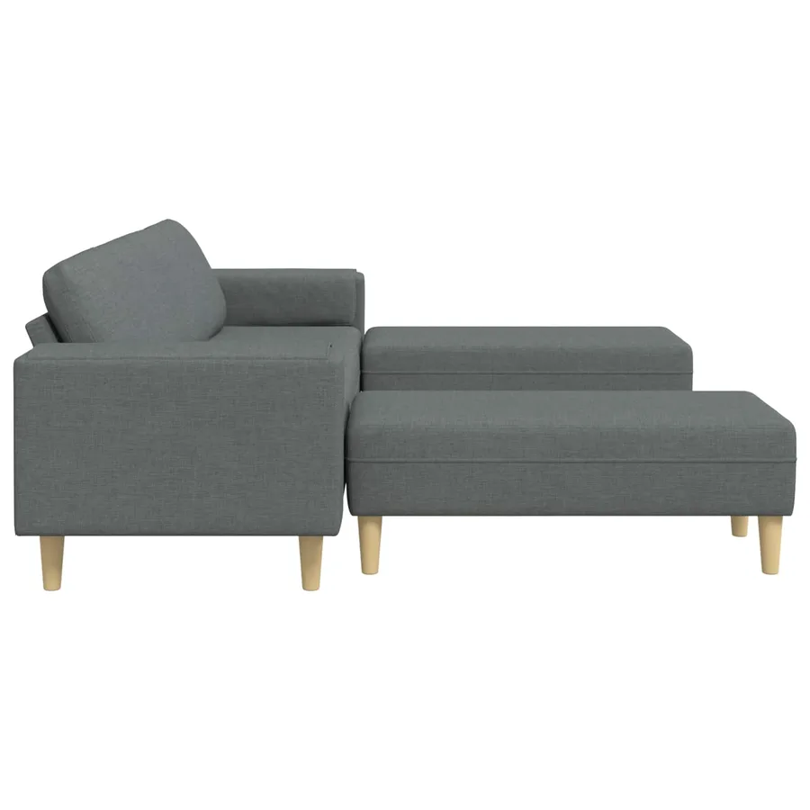 Canapé de salon 3 pcs Gris foncé Polyester - 6