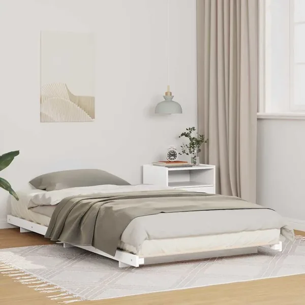 Cadre de lit Blanc 80 x 220 cm Pin massif