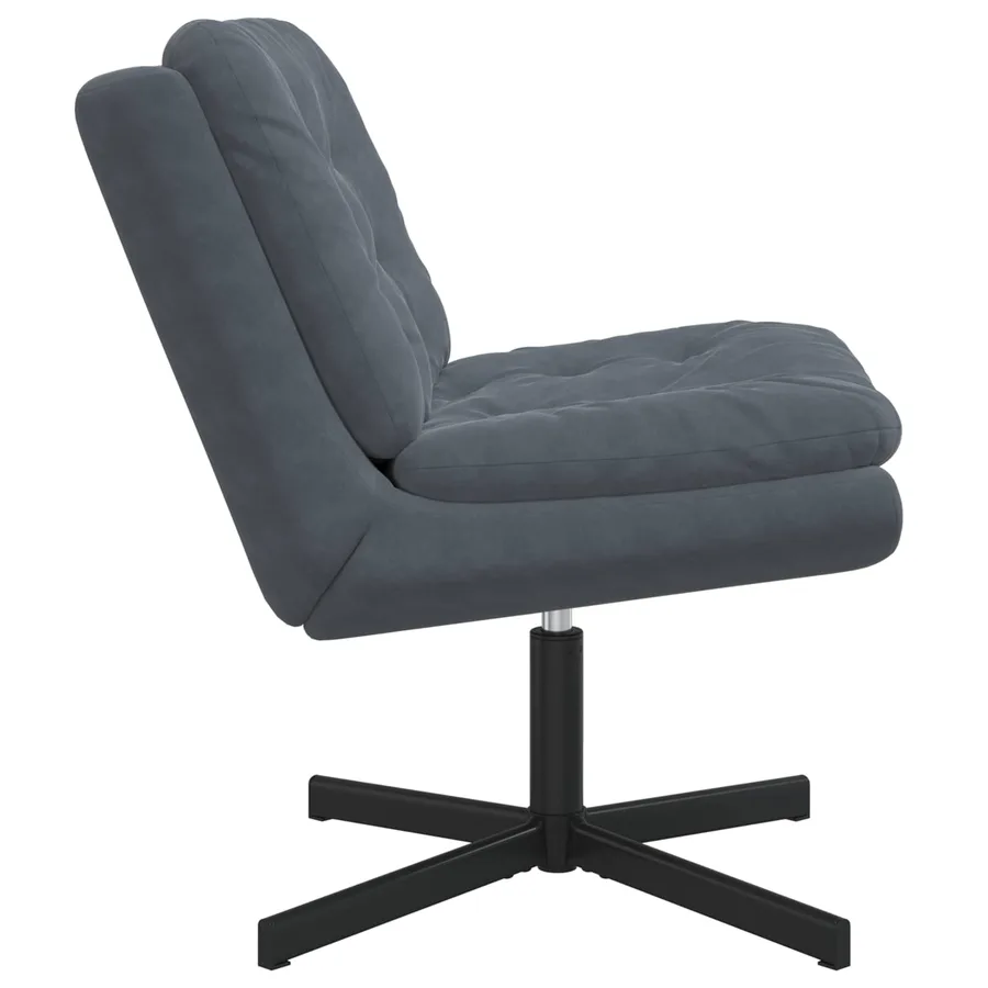 Fauteuil relaxant pivotant Gris foncé 63 x 75 x 76 cm Velours - 3
